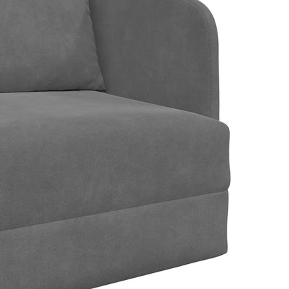 Divano letto Grigio scuro 65 x 80 x 83 cm Velluto