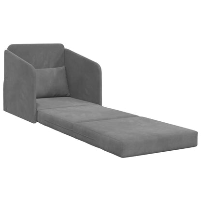 Divano letto Grigio scuro 65 x 80 x 83 cm Velluto
