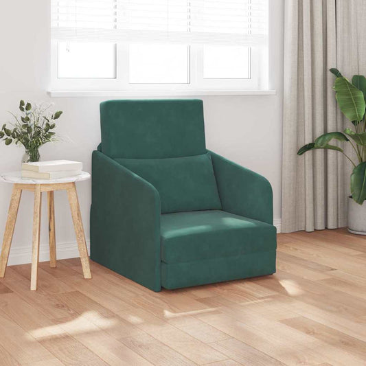 Divano letto Verde Scuro 65 x 80 x 83 cm Velluto