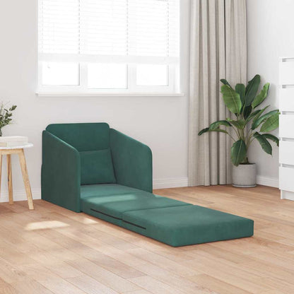 Divano letto Verde Scuro 65 x 80 x 83 cm Velluto