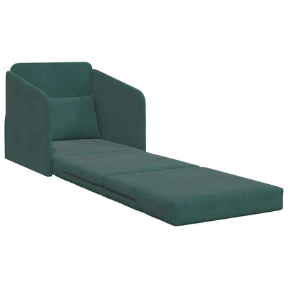 Divano letto Verde Scuro 65 x 80 x 83 cm Velluto