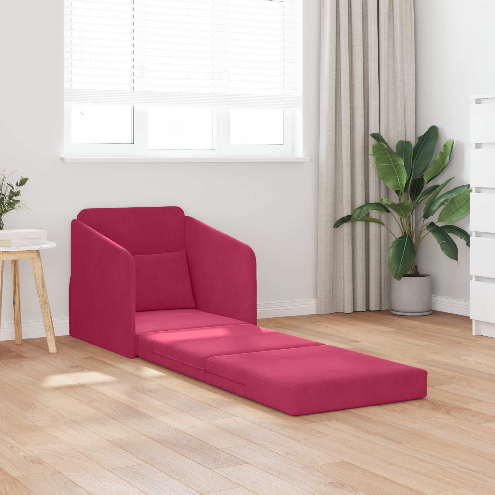 Divano letto Rosso Vino 65 x 80 x 83 cm Velluto | homemem39