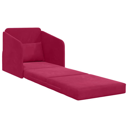 Divano letto Rosso Vino 65 x 80 x 83 cm Velluto | homemem39