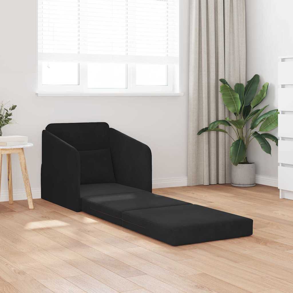 Divano letto Nero 65 x 80 x 83 cm Velluto - homemem39