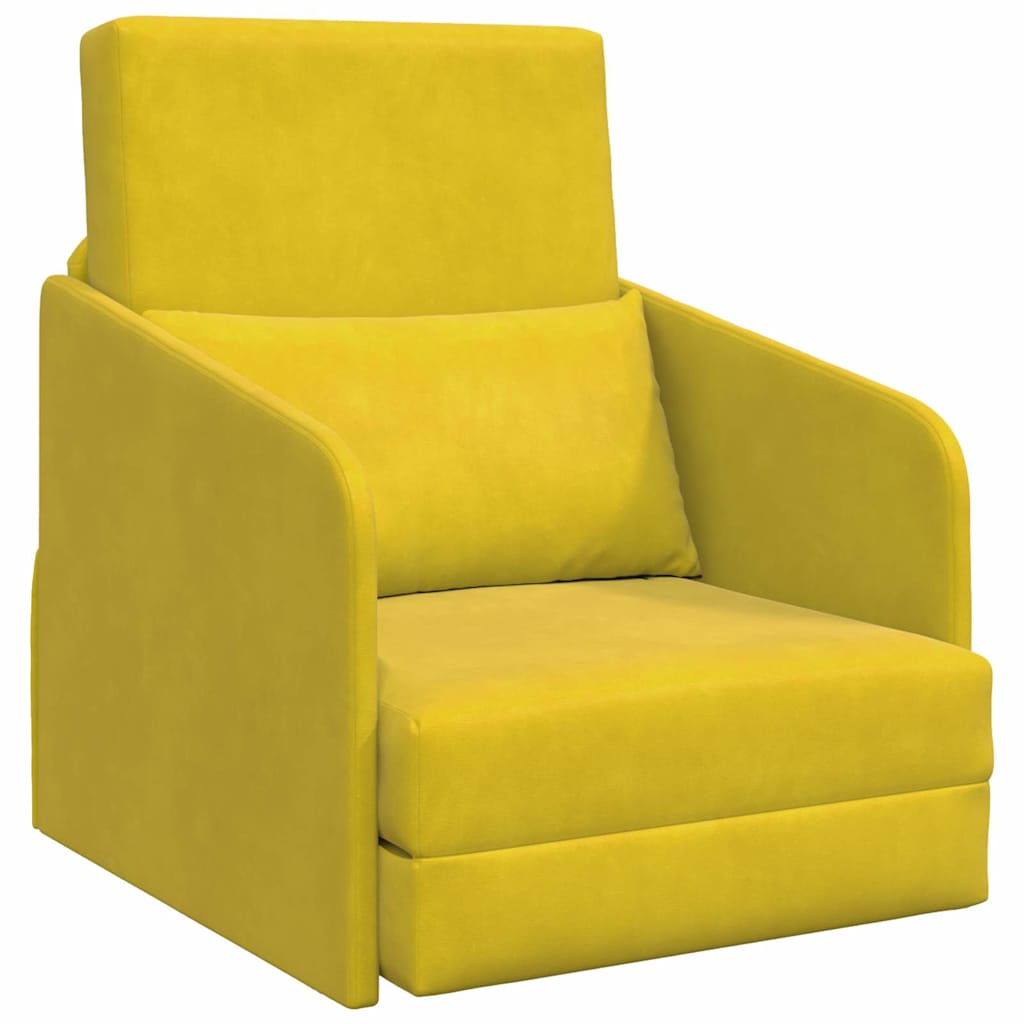 Divano letto Giallo 65 x 80 x 83 cm Velluto