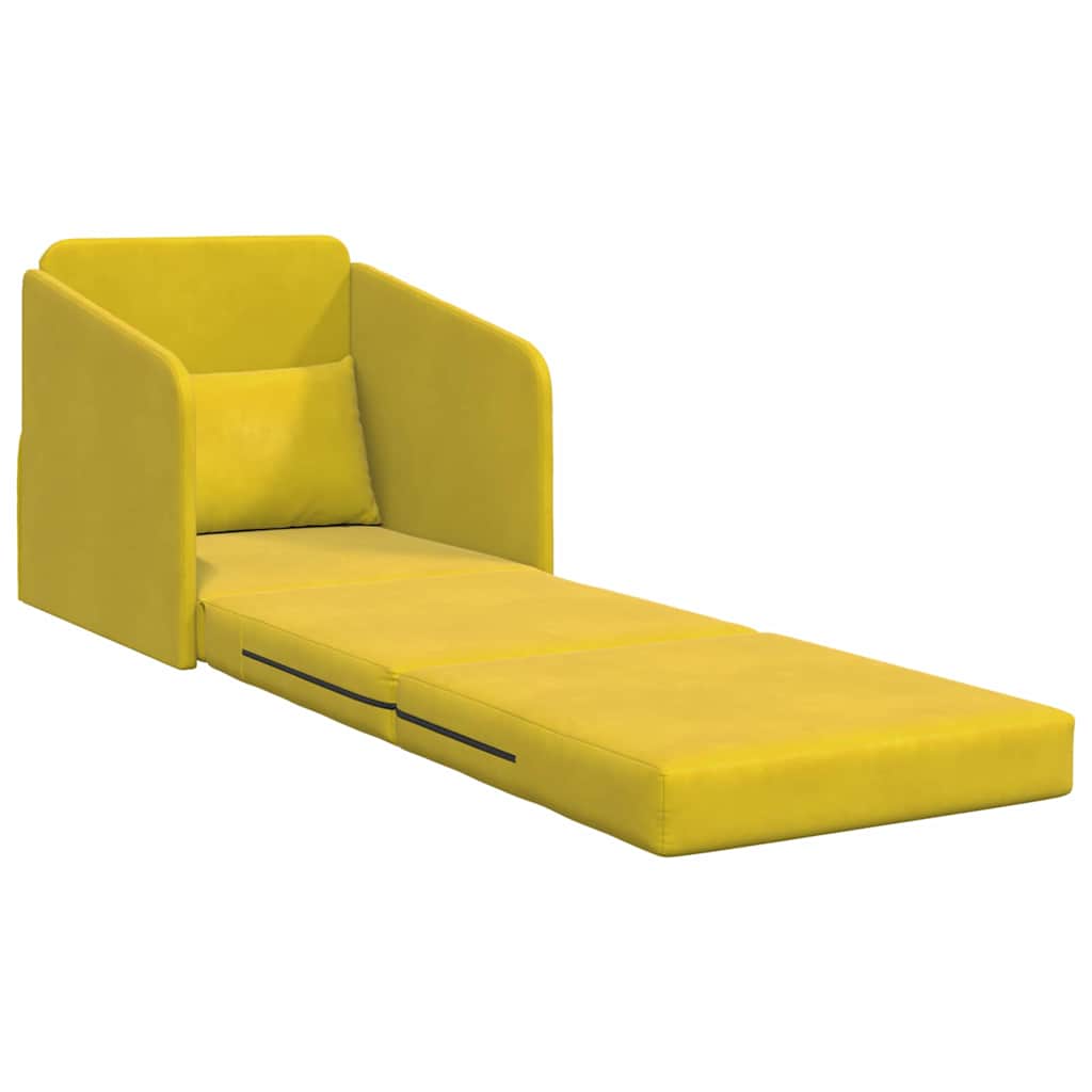 Divano letto Giallo 65 x 80 x 83 cm Velluto