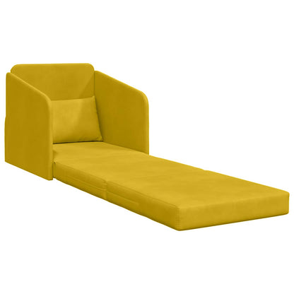 Divano letto Giallo 65 x 80 x 83 cm Velluto