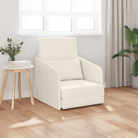 Divano letto Crema 65 x 80 x 83 cm Velluto