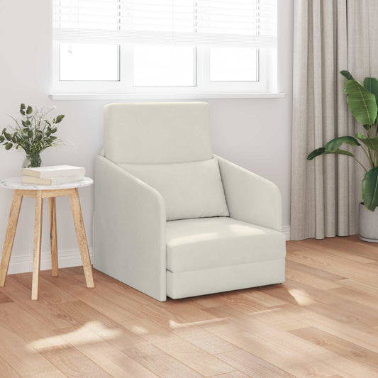 Divano letto Crema 65 x 80 x 83 cm Velluto