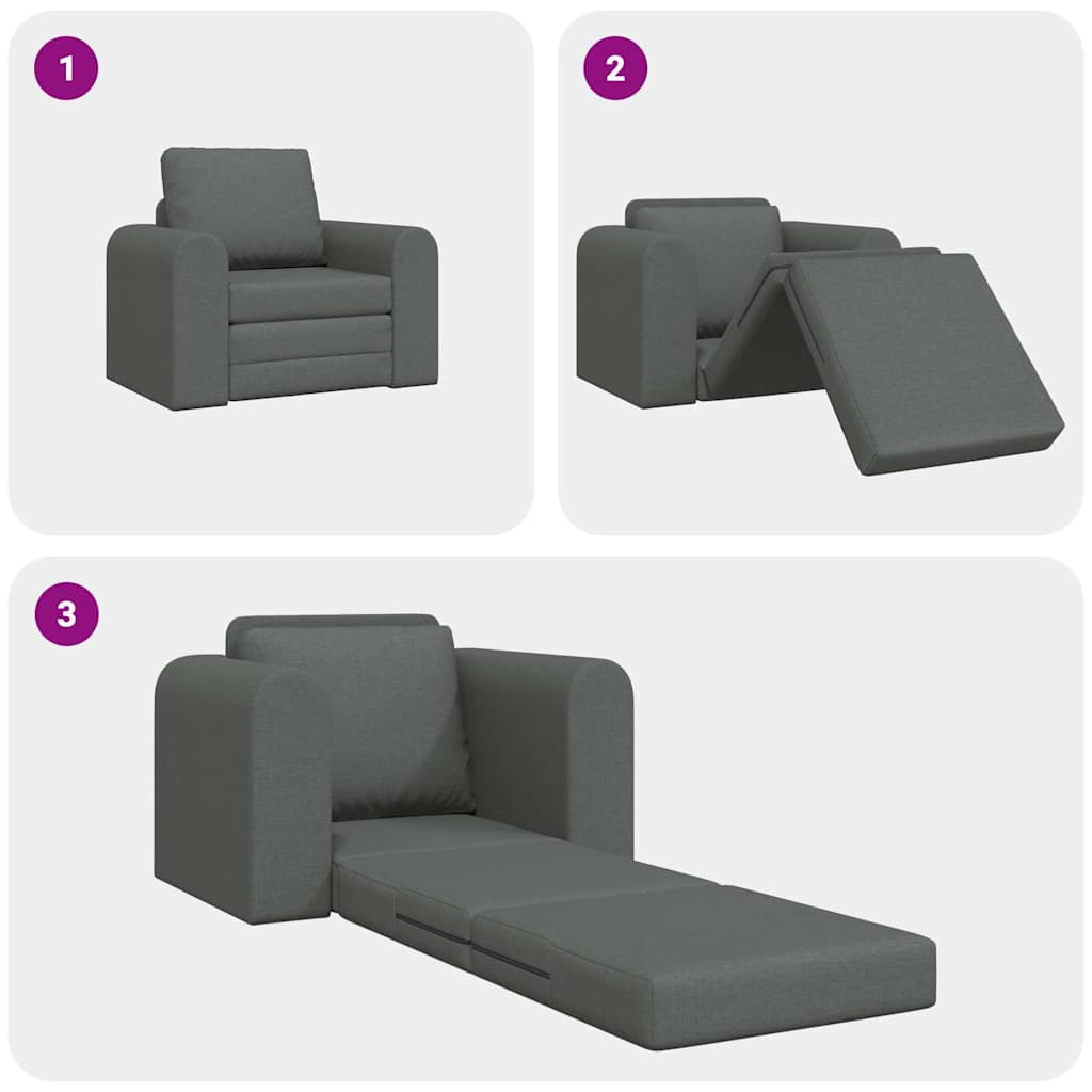 Divano letto Grigio scuro 98 x 71 x 83 cm Tessuto