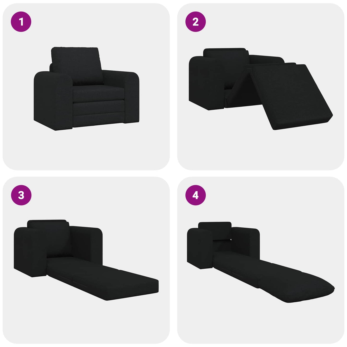 Divano letto Nero 98 x 71 x 83 cm Tessuto | homemem39