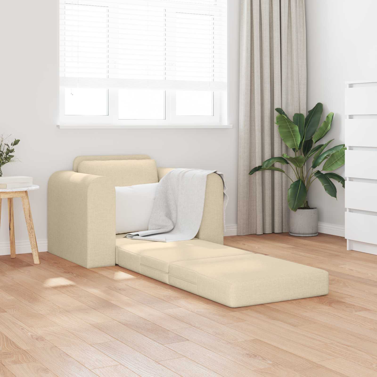 Divano letto Crema 98 x 71 x 83 cm Tessuto | homemem39