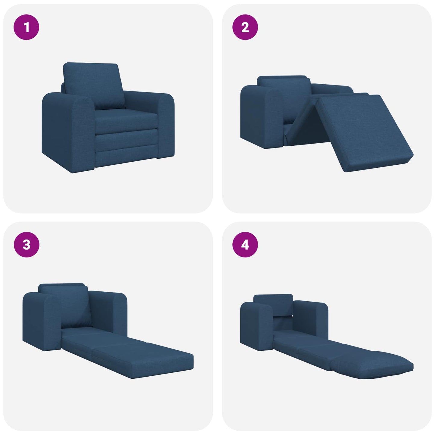 Divano letto Blu 98 x 71 x 83 cm Tessuto | homemem39
