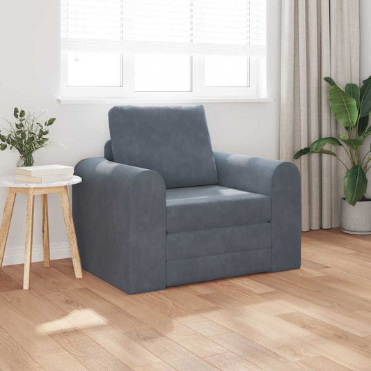Divano letto Grigio scuro 98 x 71 x 83 cm Velluto