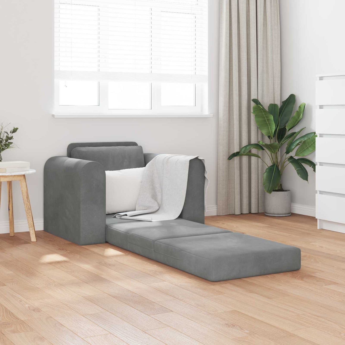 Divano letto Grigio scuro 98 x 71 x 83 cm Velluto