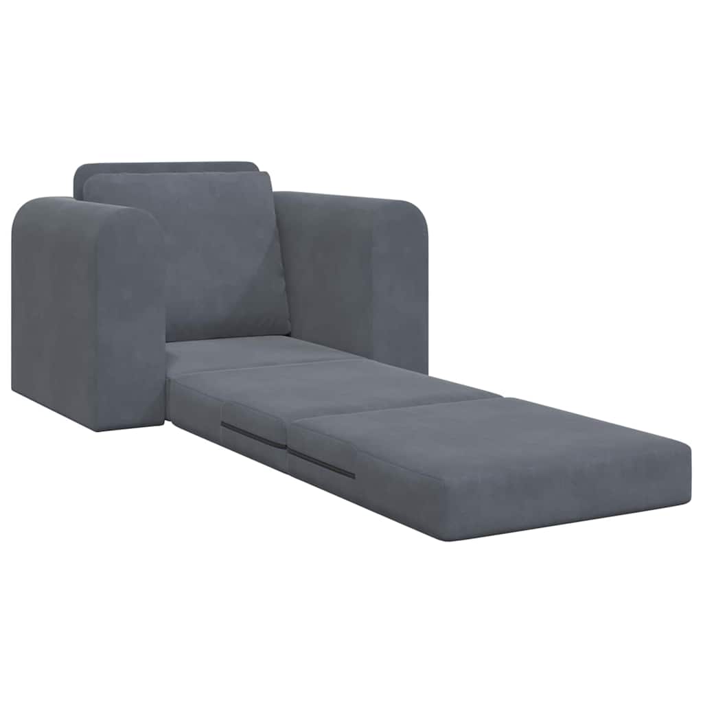 Divano letto Grigio scuro 98 x 71 x 83 cm Velluto