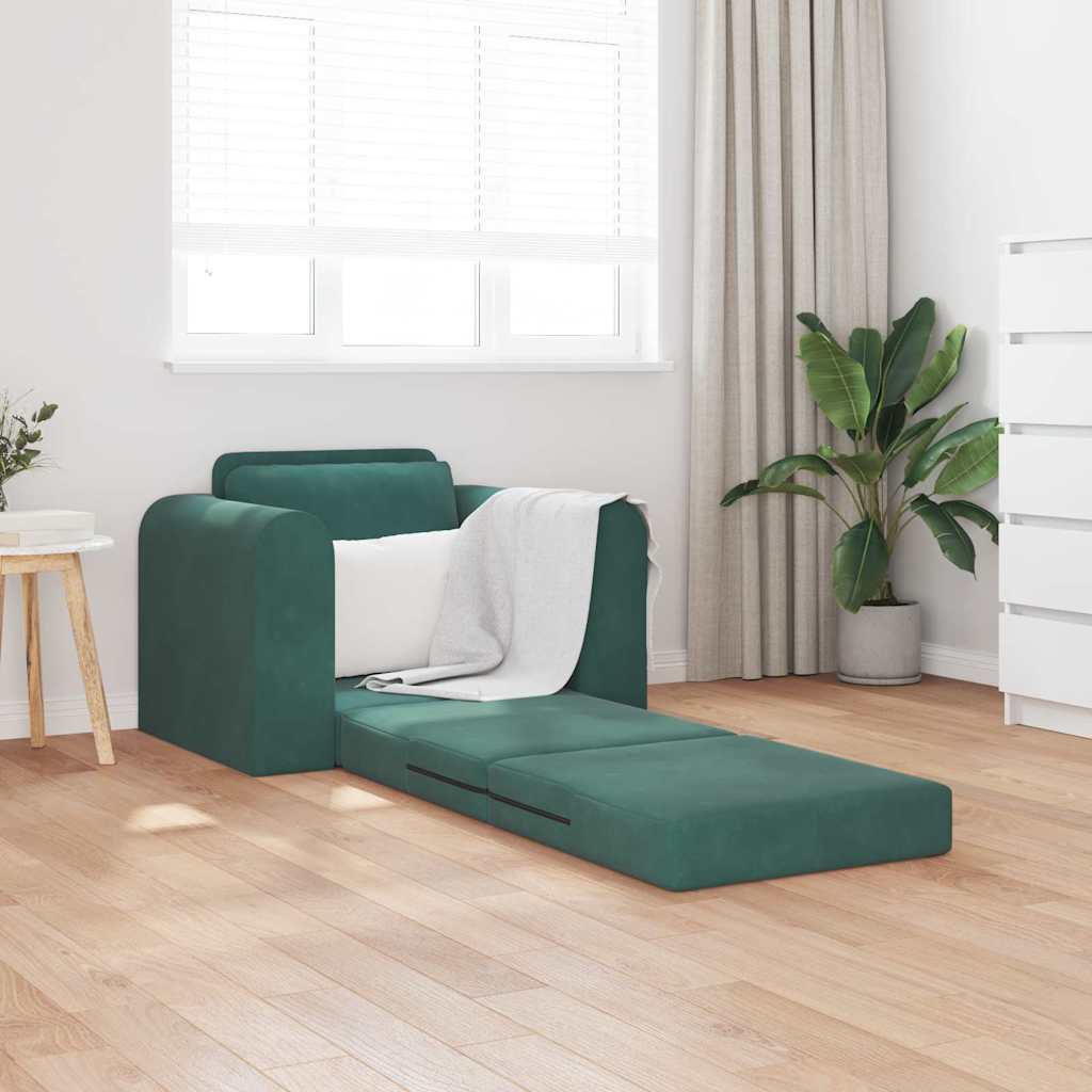 Divano letto Verde scuro 98 x 71 x 83 cm Velluto - homemem39