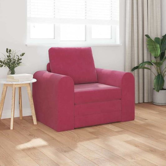 Divano letto Rosso vino 98 x 71 x 83 cm Velluto