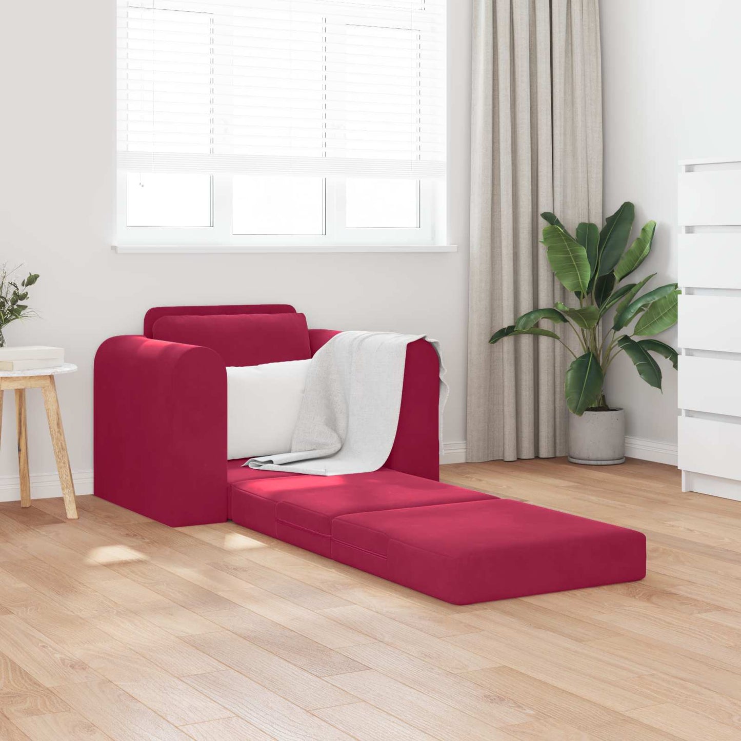 Divano letto Rosso Vino 98 x 71 x 83 cm Velluto