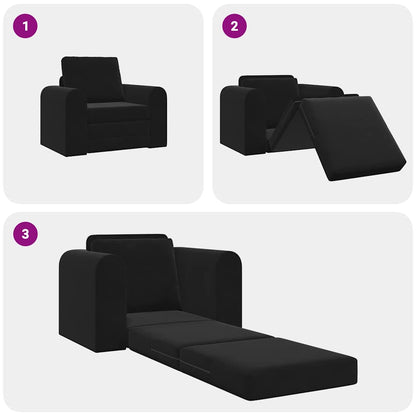 Divano letto Nero 98 x 71 x 83 cm Velluto
