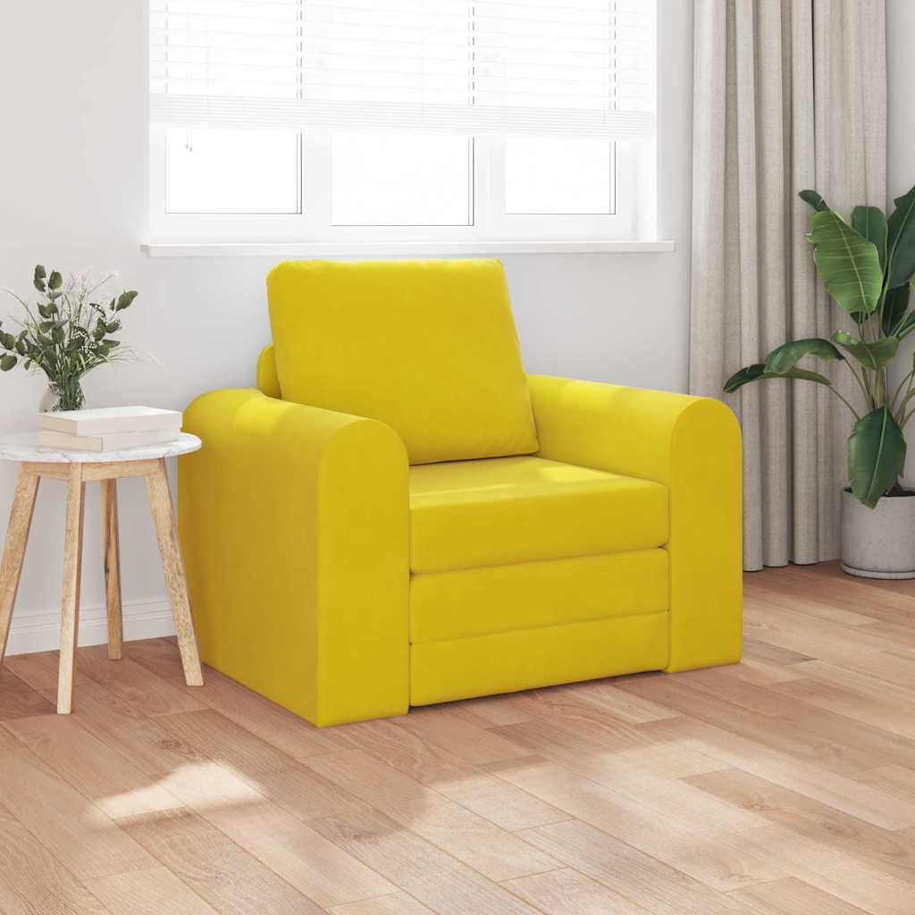 Divano letto Giallo 98 x 71 x 83 cm Velluto - homemem39