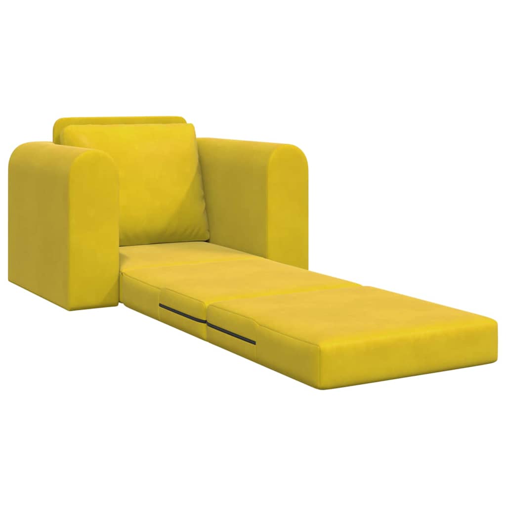 Divano letto Giallo 98 x 71 x 83 cm Velluto - homemem39