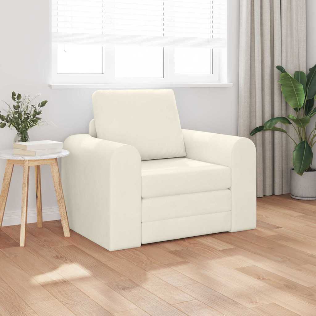 Divano letto Crema 98 x 71 x 83 cm Velluto