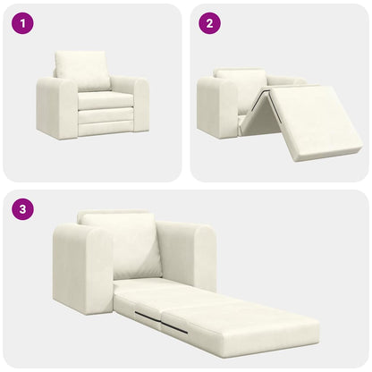 Divano letto Crema 98 x 71 x 83 cm Velluto