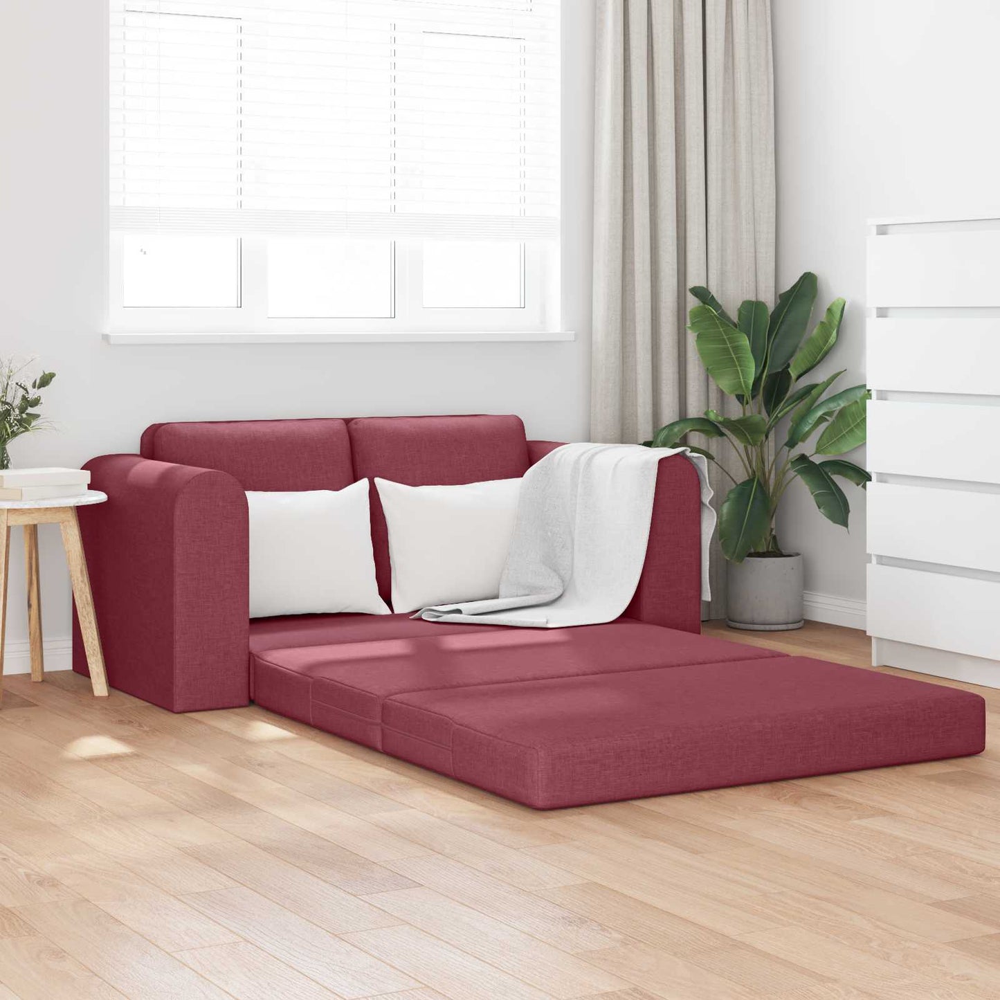 Divano letto 60cm Rosso Vino Tessuto | homemem39