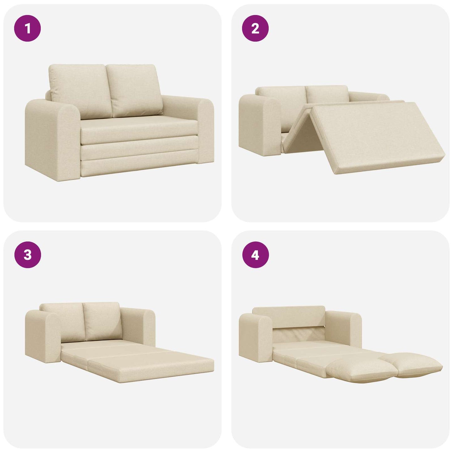 Divano letto 60cm Crema Tessuto