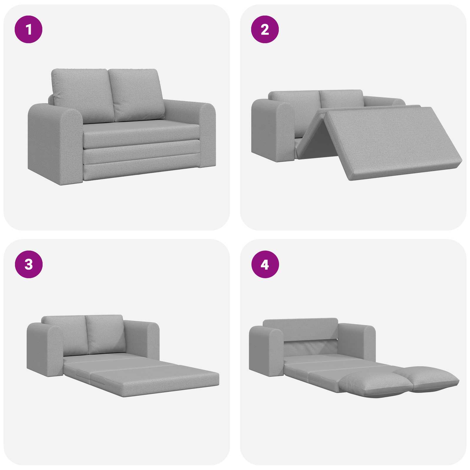 Divano letto Grigio Nuvola 148 x 71 x 83 cm Tessuto | homemem39