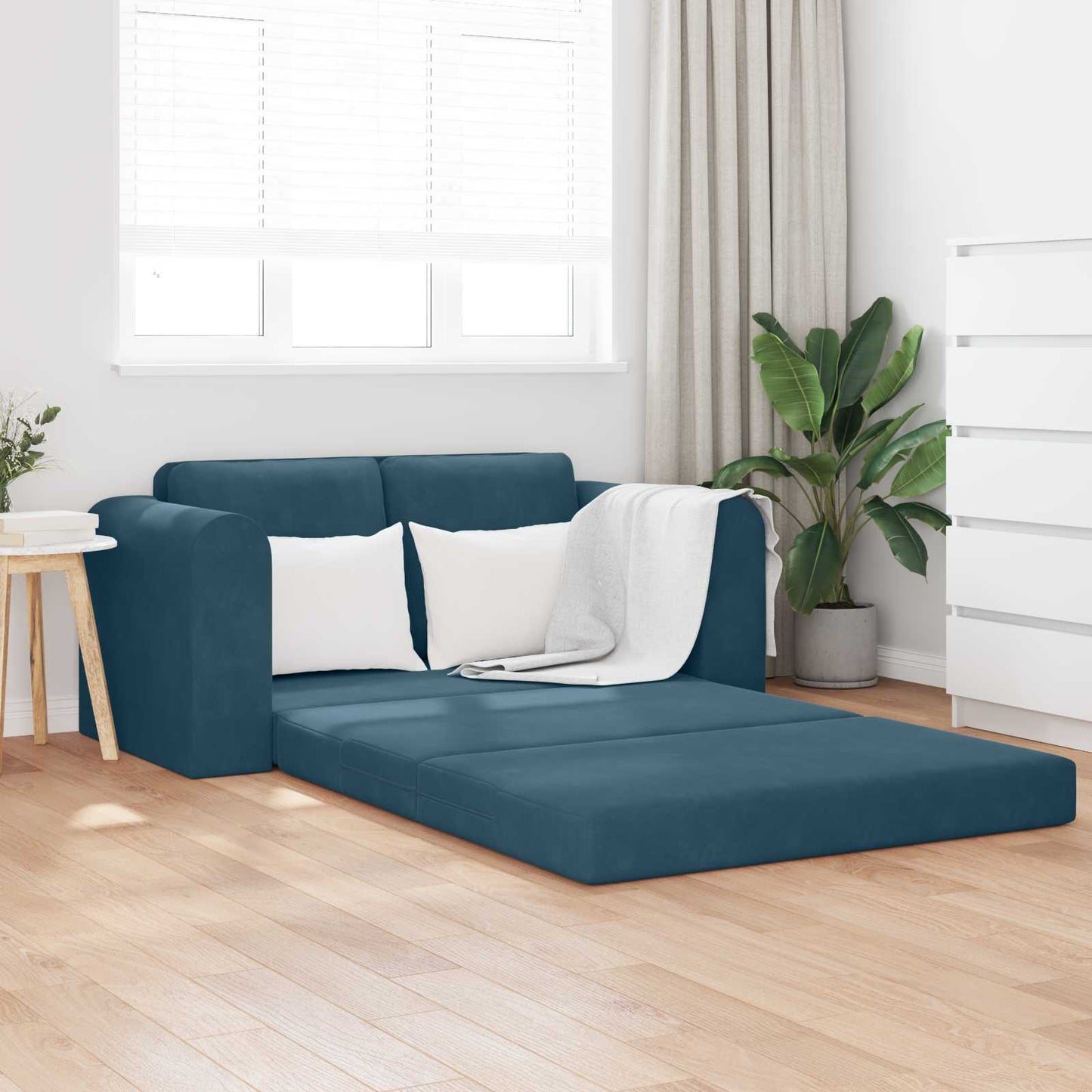 Divano letto Blu 148 x 71 x 83 cm Velluto