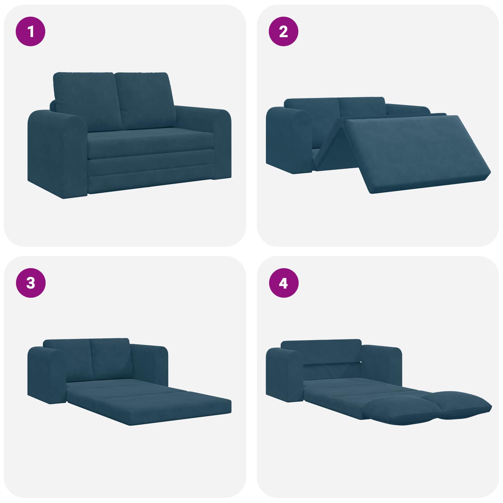 Divano letto Blu 148 x 71 x 83 cm Velluto | homemem39