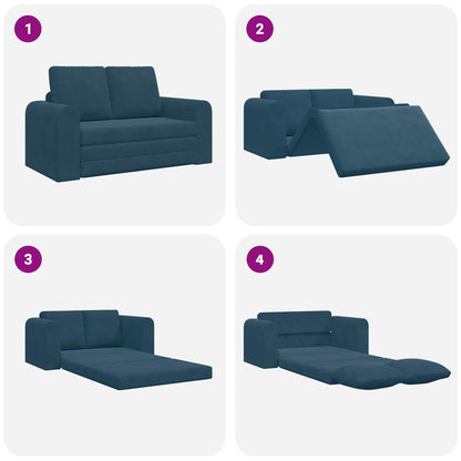 Divano letto Blu 148 x 71 x 83 cm Velluto