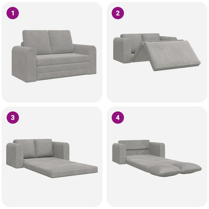 Divano letto Grigio chiaro 148 x 71 x 83 cm Velluto
