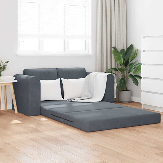 Divano letto Grigio scuro 148 x 71 x 83 cm Velluto