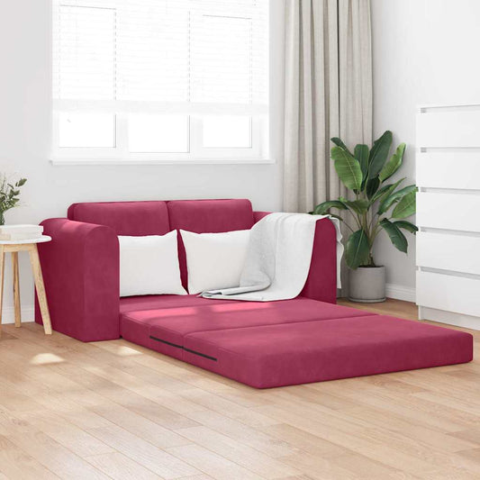 Divano letto Rosso Vino 148 x 71 x 83 cm Velluto