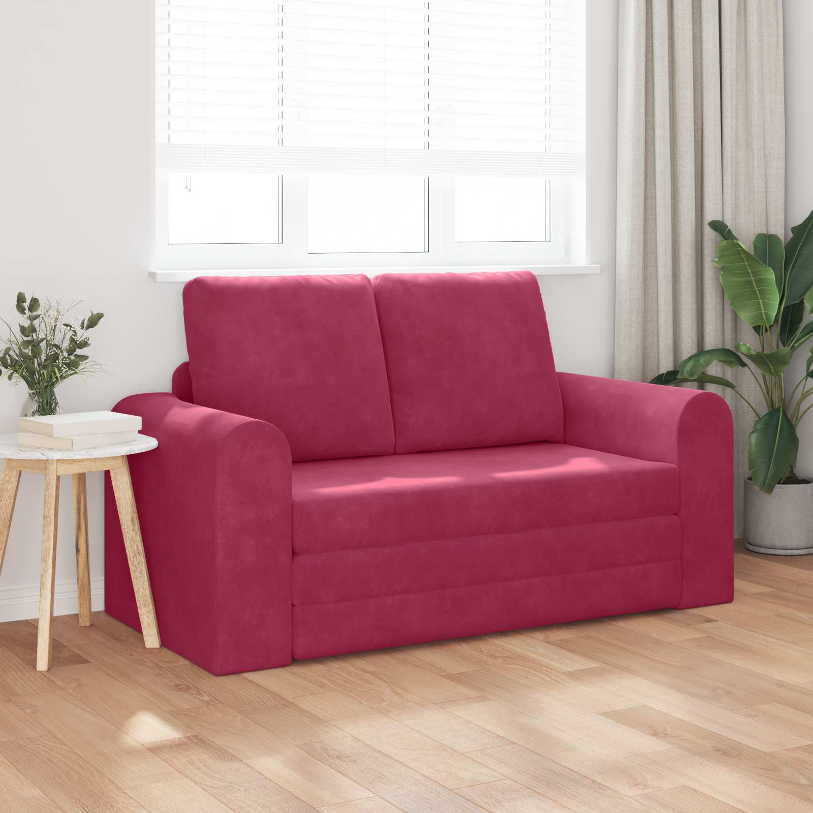 Divano letto Rosso Vino 148 x 71 x 83 cm Velluto | homemem39
