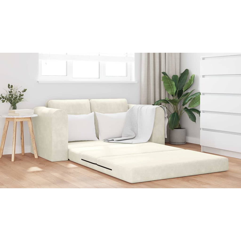 Divano letto 60cm Crema Velluto