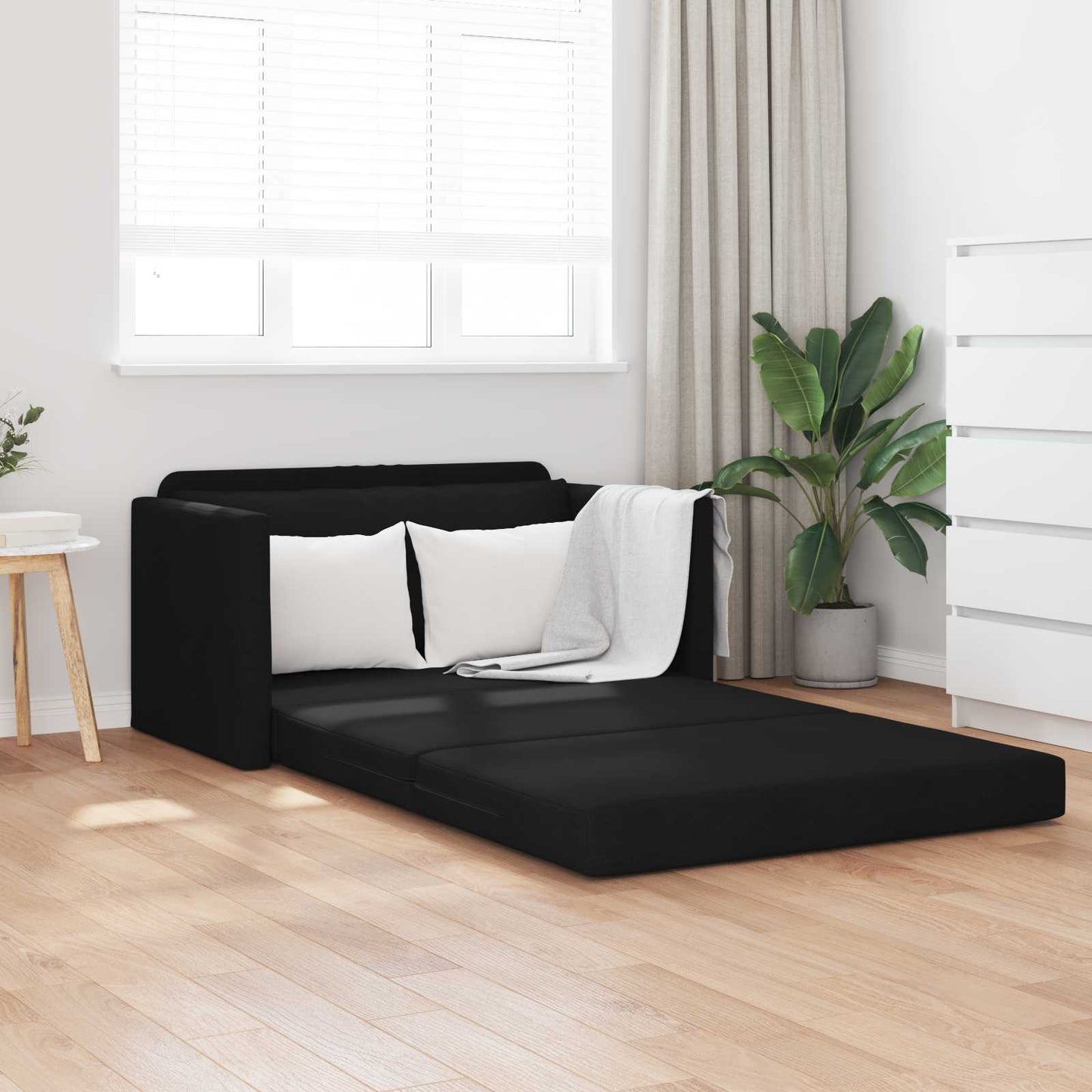 Divano letto 110cm Nero Tessuto