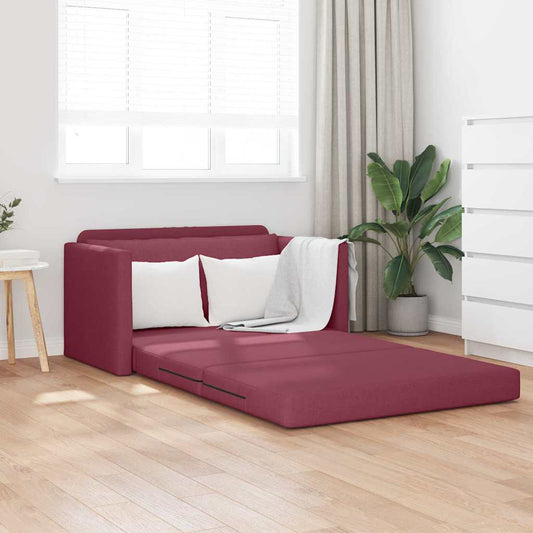 Divano letto Rosso Vino 124 x 71 x 78 cm Tessuto - homemem39