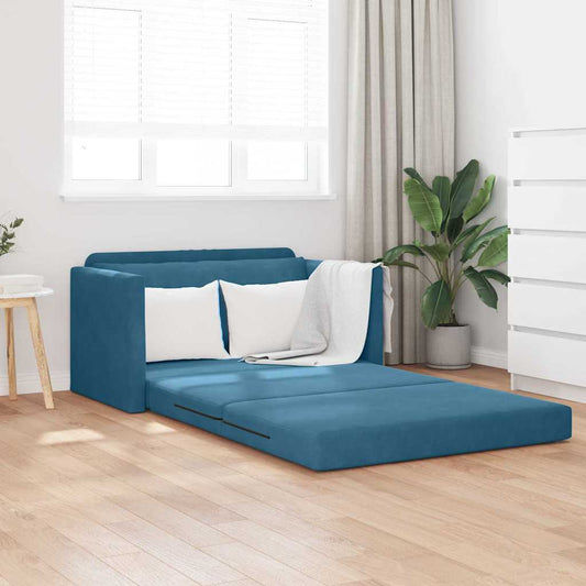 Divano letto Blu 124 x 204 x 61 cm Velluto