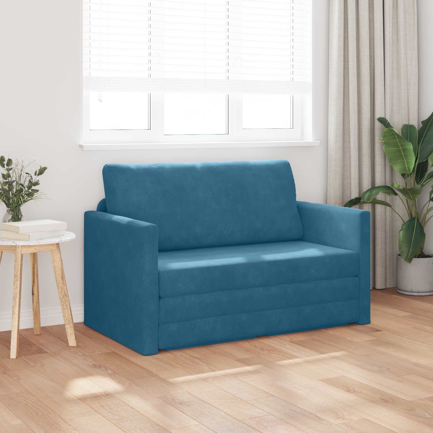 Divano letto Blu 124 x 71 x 78 cm Velluto | homemem39
