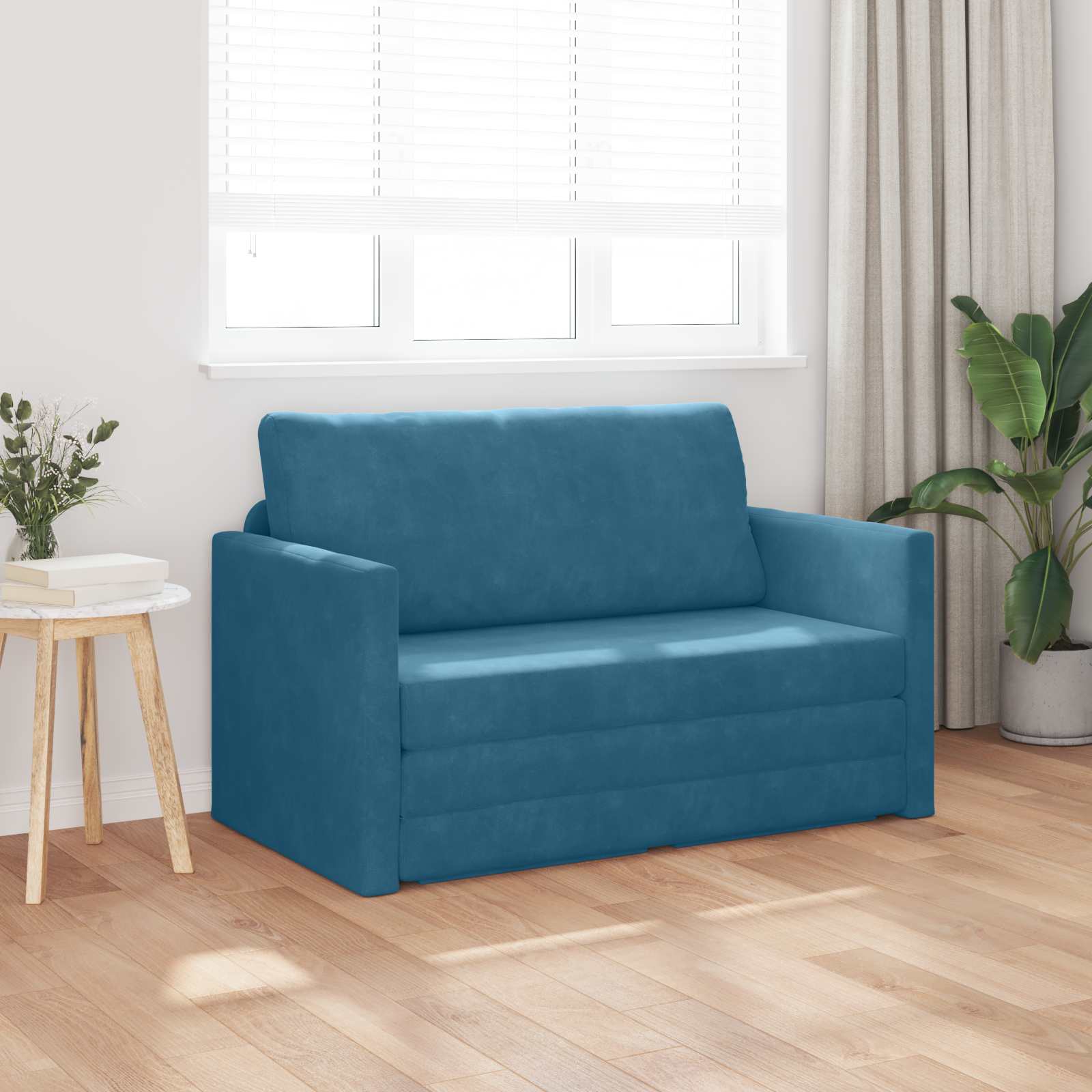 Divano letto Blu 124 x 71 x 78 cm Velluto | homemem39