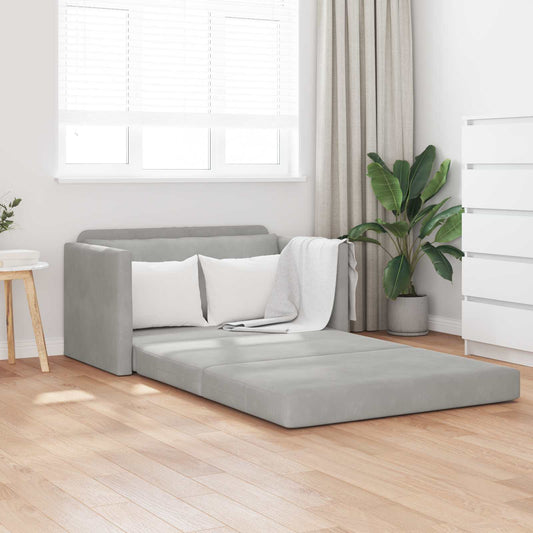 Divano letto Grigio chiaro 124 x 71 x 78 cm Velluto | homemem39