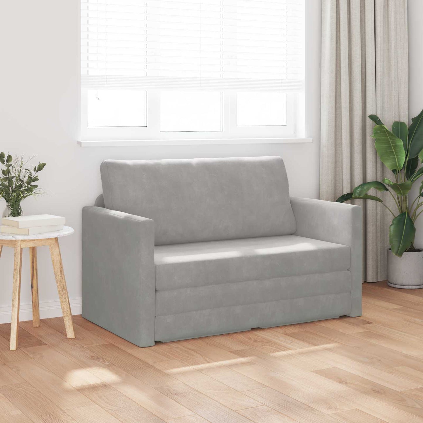 Divano letto Grigio chiaro 124 x 71 x 78 cm Velluto | homemem39