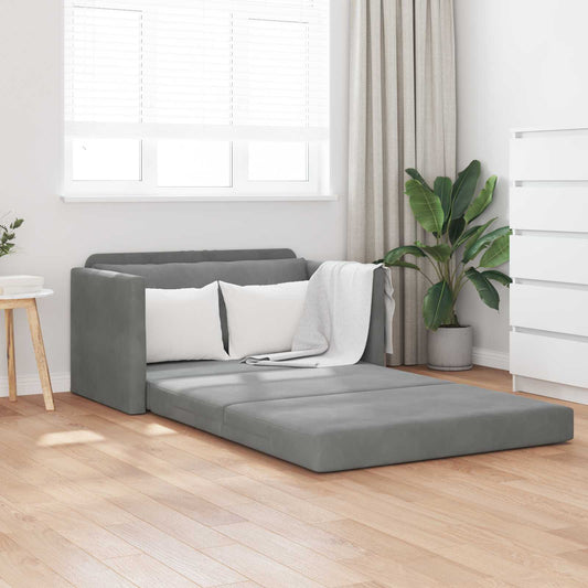 Divano letto Grigio scuro 124 x 71 x 78 cm Velluto | homemem39