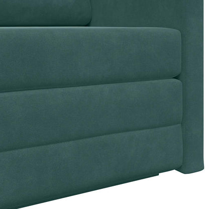 Divano letto Verde Scuro 124 x 204 x 61 cm Velluto