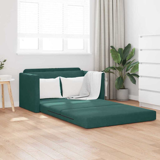Divano letto Verde Scuro 124 x 204 x 61 cm Velluto