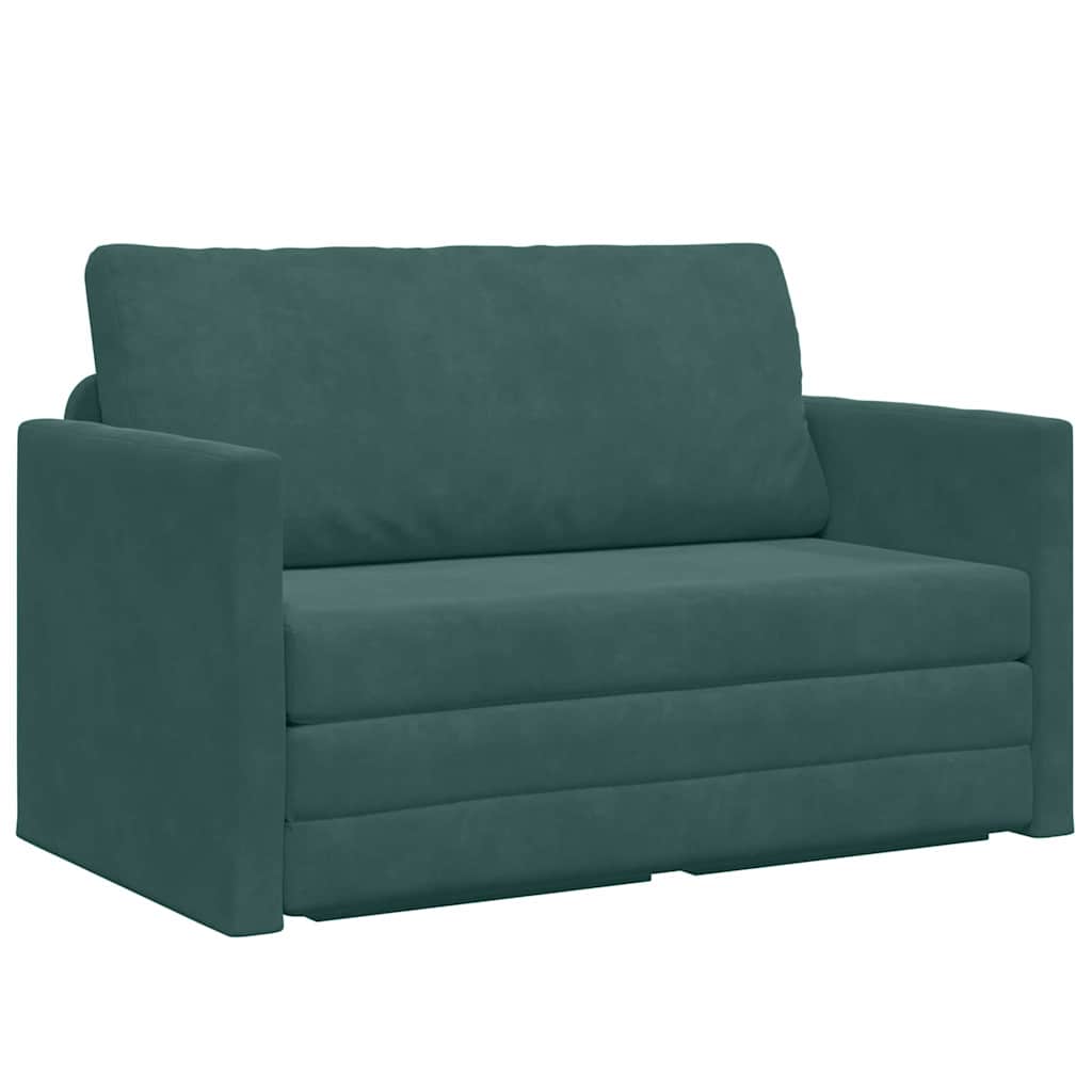 Divano letto Verde Scuro 124 x 204 x 61 cm Velluto